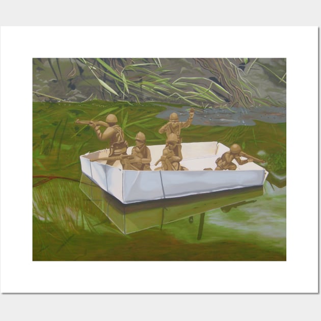 Kajaki, Afghanistan, white boat (Imaginary Boys) Wall Art by Miguel Castro Dinamarca paint